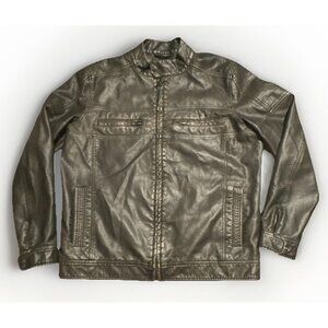 Moonshine Spirit Brad Paisley Jacket Mens Large Faux Leather Brown Large